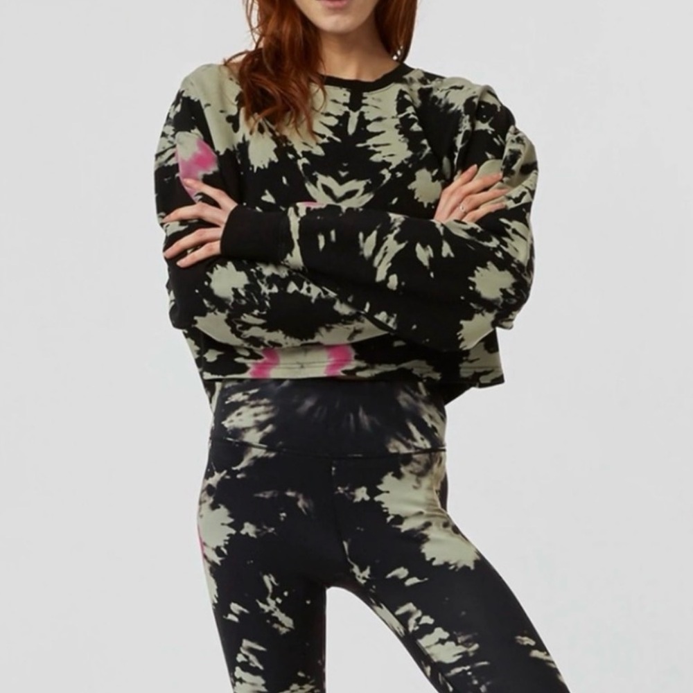 Niki Tie-Dye Cropped Sweatshirt and leggings set